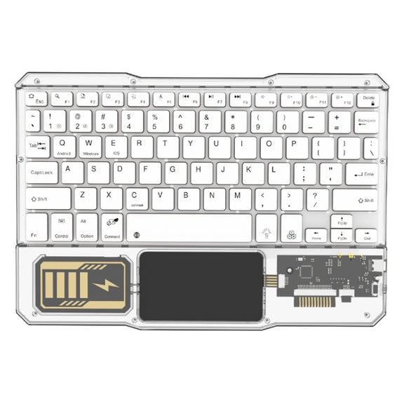 KB-333 RGB Backlit Wireless Bluetooth Keyboard Cell Phone Tablet Laptop Compatible Keypad(White)