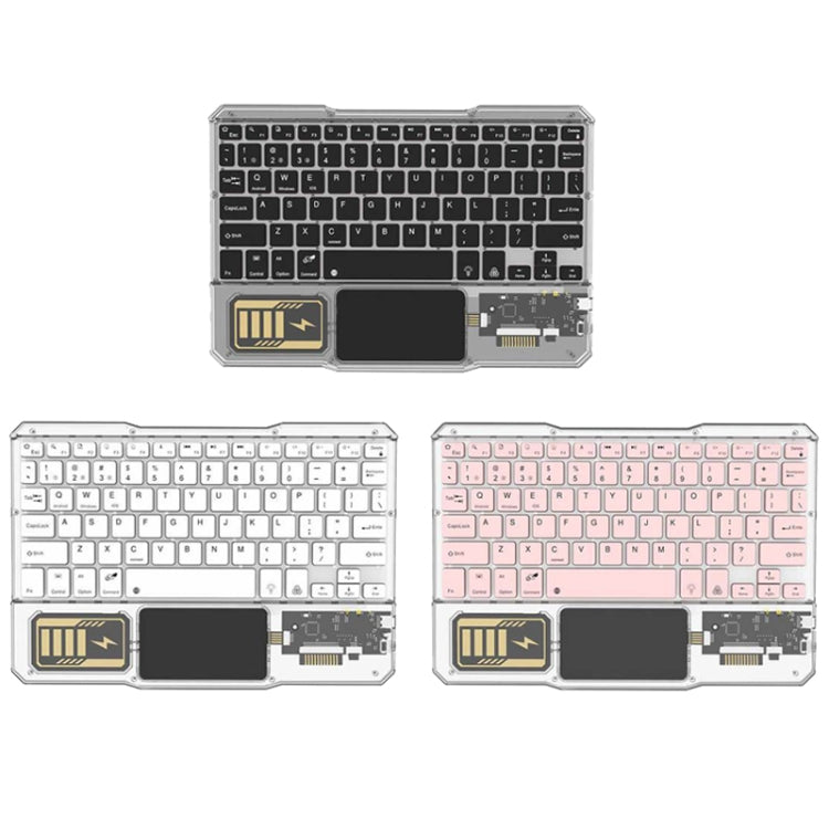 KB-333 RGB Backlit Wireless Bluetooth Keyboard Cell Phone Tablet Laptop Compatible Keypad(Black)