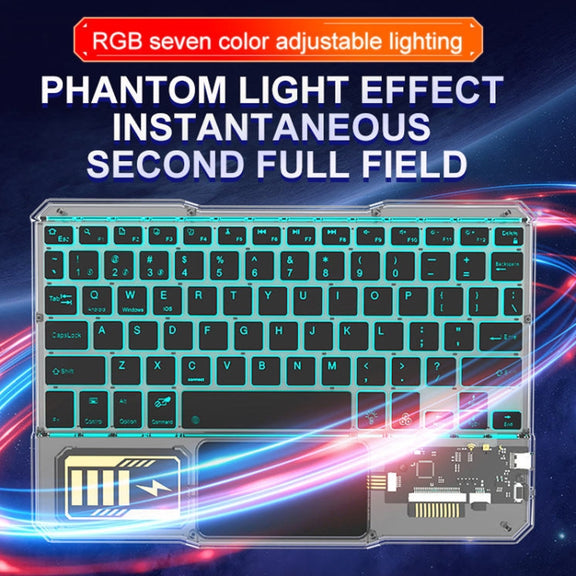 KB-333 RGB Backlit Wireless Bluetooth Keyboard Cell Phone Tablet Laptop Compatible Keypad(Pink)