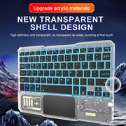 KB-333 RGB Backlit Wireless Bluetooth Keyboard Cell Phone Tablet Laptop Compatible Keypad(Black)