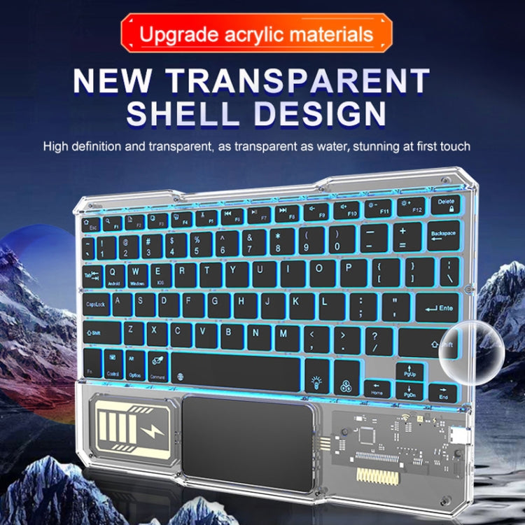 KB-333 RGB Backlit Wireless Bluetooth Keyboard Cell Phone Tablet Laptop Compatible Keypad(Black)