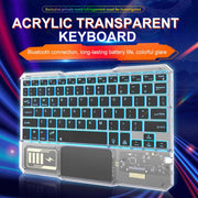 KB-333 RGB Backlit Wireless Bluetooth Keyboard Cell Phone Tablet Laptop Compatible Keypad(Black)