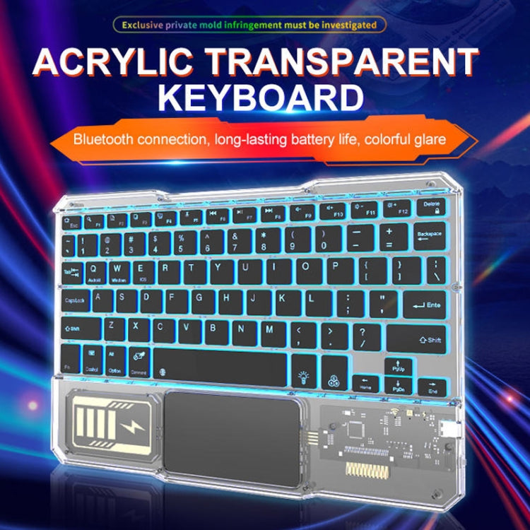 KB-333 RGB Backlit Wireless Bluetooth Keyboard Cell Phone Tablet Laptop Compatible Keypad(White)