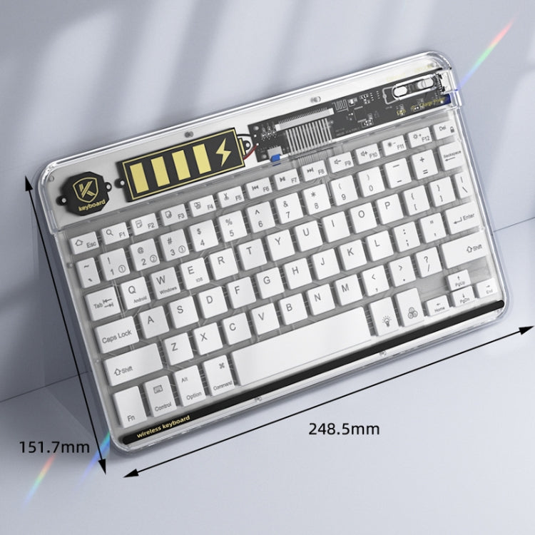 Transparent Lighting Bluetooth Keyboard 10 Inch Wireless Silent Keypad(Black)