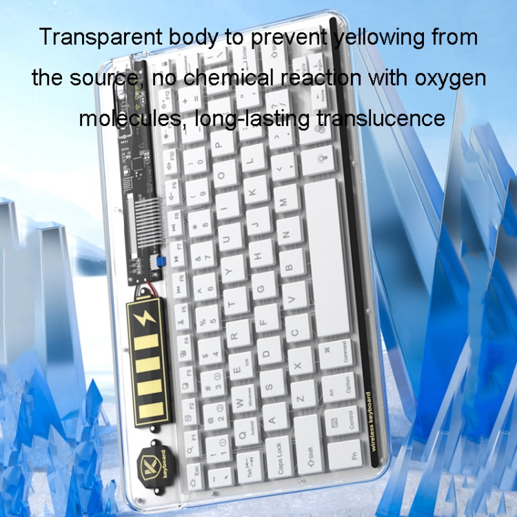 Transparent Lighting Bluetooth Keyboard 10 Inch Wireless Silent Keypad(Black)