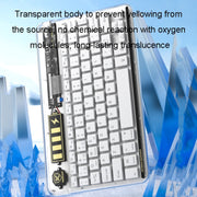 Transparent Lighting Bluetooth Keyboard 10 Inch Wireless Silent Keypad(Black)