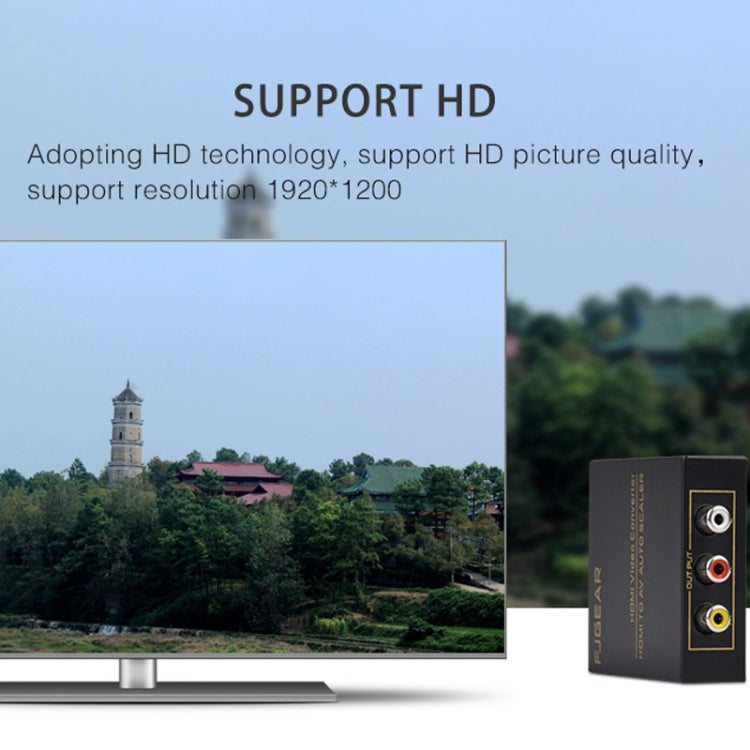 FJGEAR FJ-HA1308 HDMI To AV Converter Support NTSC PAL With Auto Screen Scaling