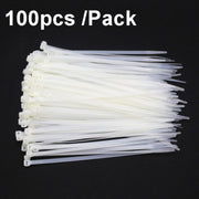 100pcs /Pack 8x400mm National Standard 7.6mm Wide Self-Locking Nylon Cable Ties Plastic Bundle Cable Ties(White)