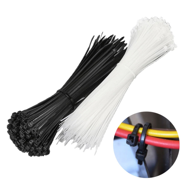 100pcs /Pack 8x400mm National Standard 7.6mm Wide Self-Locking Nylon Cable Ties Plastic Bundle Cable Ties(White)