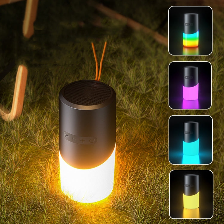 Wireless Bluetooth Speaker With RGB Light Water-resistant Stereo Atmosphere Light(Black)