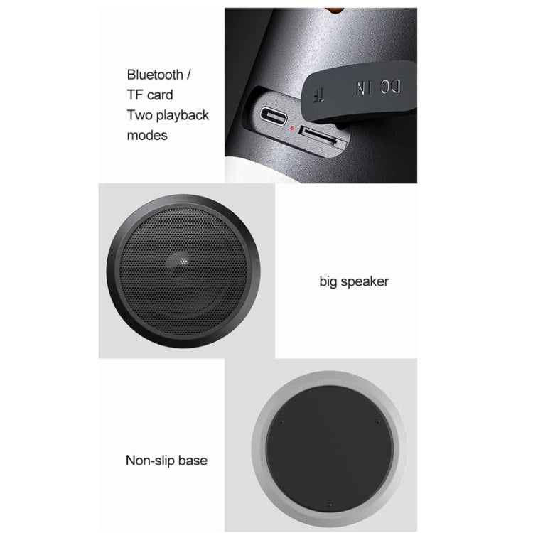 Wireless Bluetooth Speaker With RGB Light Water-resistant Stereo Atmosphere Light(Black)