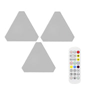 3pcs /Set Triangle Splicing Intelligent Sound Control Quantum Light Atmosphere Lighting With Remote Control, US Plug(WiFi Model)