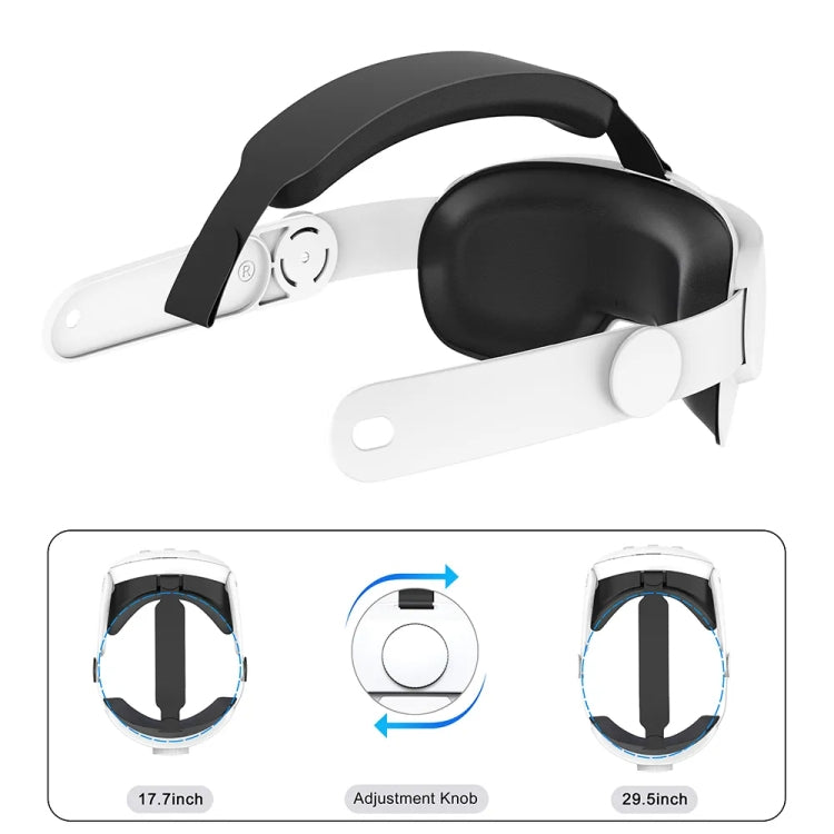 For Meta Quest 3 VR Adjustable Elite Headset Head Strap(Black)