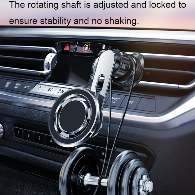 720 Degree Rotating Air Outlet Car Phone Holder Universal Magnetic Navigation Bracket(Silver)