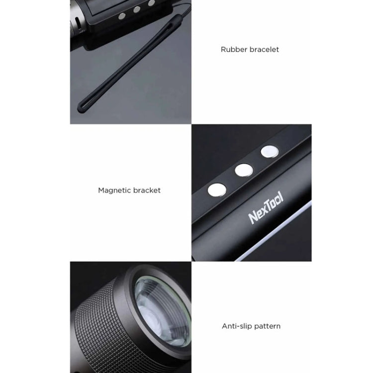 Nextool  6-In-1 Outdoor Emergency Flashlight  Zoomable Alarm Camping Work Light(Black)