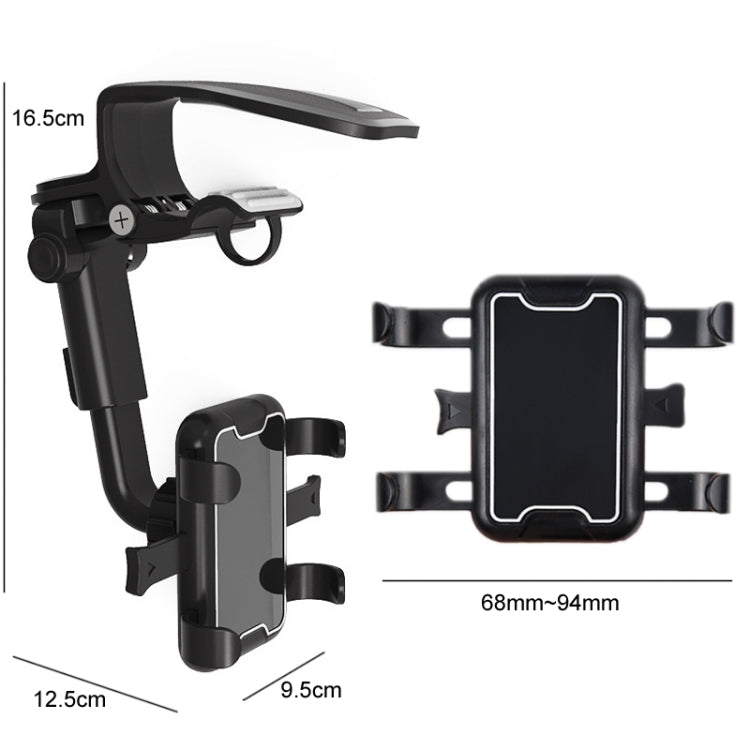 Car Sun Visor Clamp Multi-function Dashboard Mobile Phone Holder(Black)