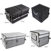 Car Trunk Storage Box Oxford Cloth Folding Organizer With Reflective Strips, Color: Large Gray