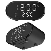 15W LED Mirror Wireless Charger Desktop Multifunctional Mini Clock(White)