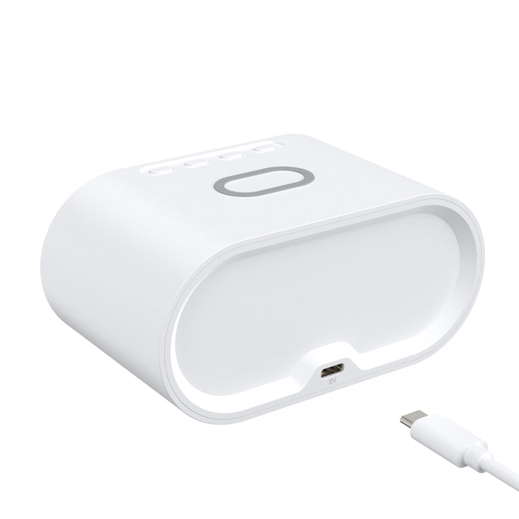 15W LED Mirror Wireless Charger Desktop Multifunctional Mini Clock(White)