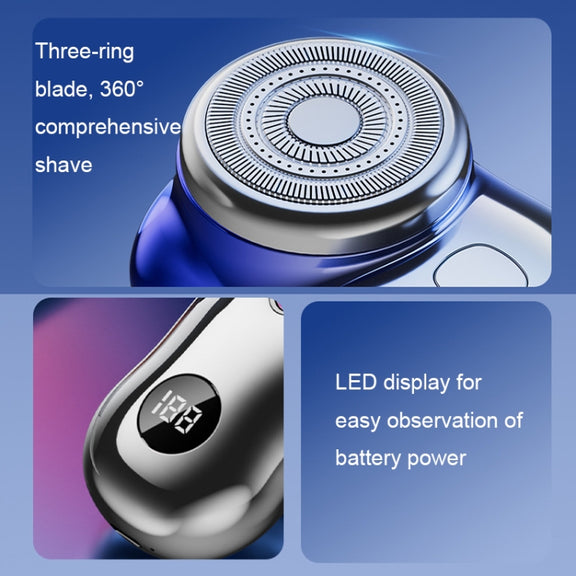 Three-Ring Knife Mesh Electric Men Shaver Travel Portable Mini Shaver, Color: Green