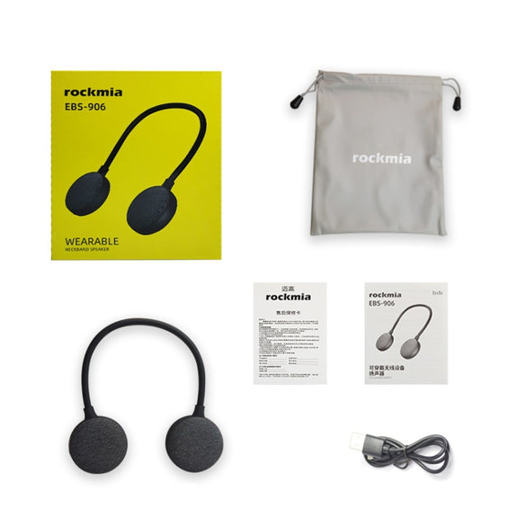 ROCKMIA  EBS-906 Neckband Bluetooth Speaker Water-resistant Music Player Built-in Microphone(Grey)