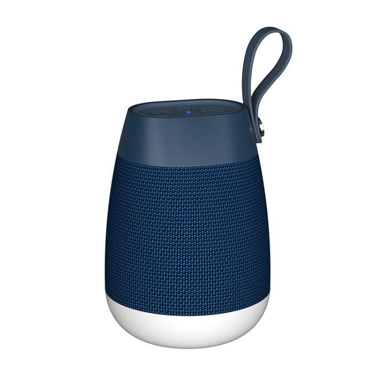Bluetooth Wireless Fabric Speaker Cylindrical Water-resistant Subwoofer With RGB Light(Blue)
