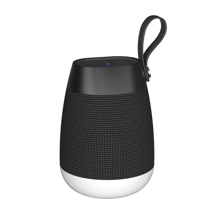 Bluetooth Wireless Fabric Speaker Cylindrical Water-resistant Subwoofer With RGB Light(Black)