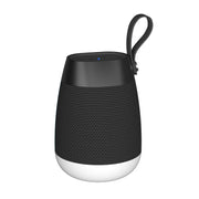 Bluetooth Wireless Fabric Speaker Cylindrical Water-resistant Subwoofer With RGB Light(Black)