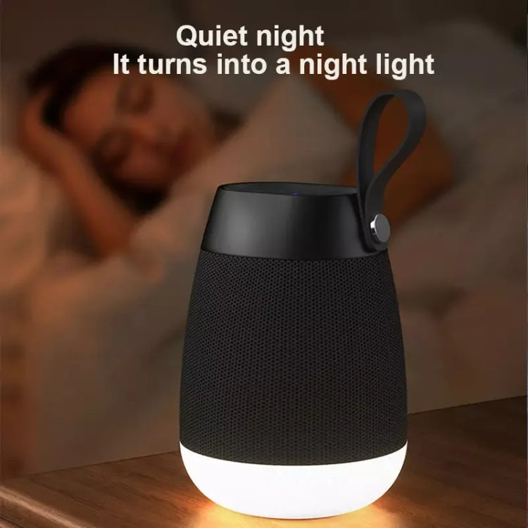 Bluetooth Wireless Fabric Speaker Cylindrical Water-resistant Subwoofer With RGB Light(Black)