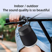 Bluetooth Wireless Fabric Speaker Cylindrical Water-resistant Subwoofer With RGB Light(Black)