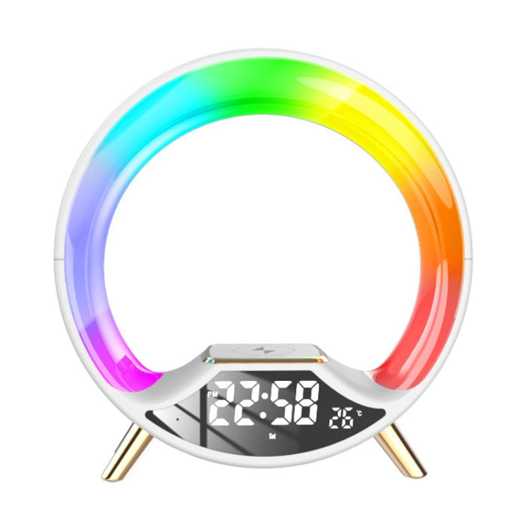 S528 Multifunctional Wireless Charging Bluetooth Speaker with RGB Light & White Noise & Simulated Sunrise(White)