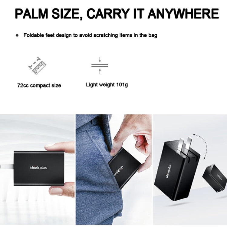 Lenovo Thinkplus 65W Foldable Power Adapter + USB-C/Type-C Cable Set For Mobile Phone Tablet,CN Plug