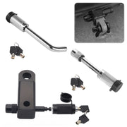 Car Latch Lock Trailer Tow Hook Anti-theft Padlock(Bending Silver)
