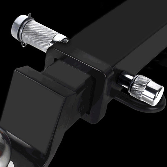 Car Latch Lock Trailer Tow Hook Anti-theft Padlock(Bending Silver)