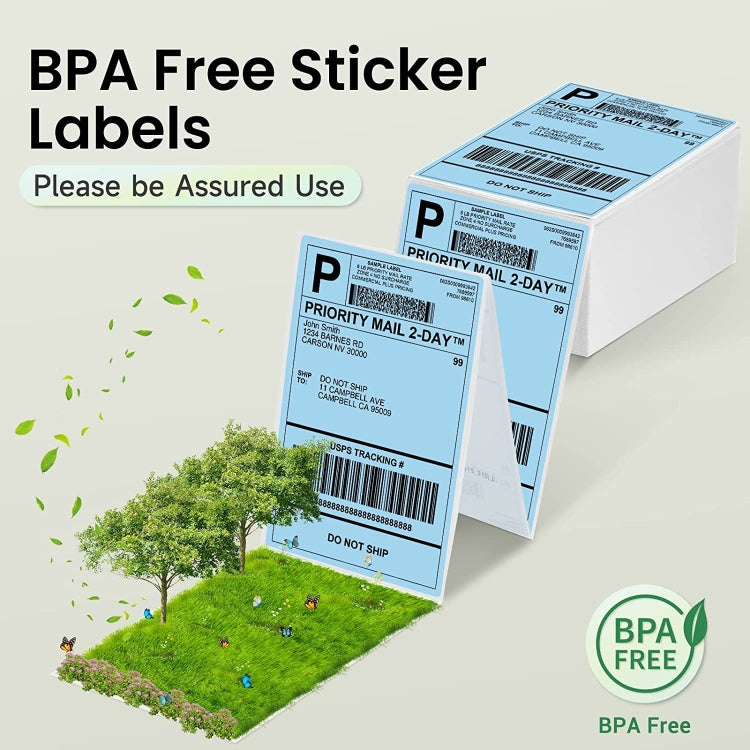 500sheets 4��6 Inch Stickers Thermal Label Paper For Phomemo PM-246S / PM-241BT / D520BT, Style: Roll Paper White