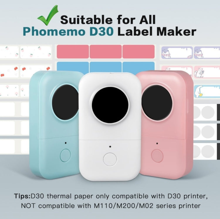 For Phomemo D30 3rolls /Pack 12 X 40mm Stars Thermal Labels