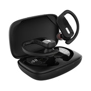 TWS Ear-mounted Noise Reduction LED Dual-battery Display Bluetooth Earphones(T17 Black)