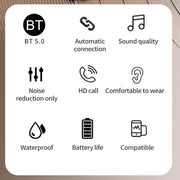 TWS Ear-Mounted LED Digital Display Noise Reduction Bluetooth Earphones With Power Bank Function(Black)