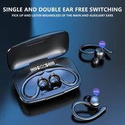TWS Ear-Mounted LED Digital Display Noise Reduction Bluetooth Earphones With Power Bank Function(Black)