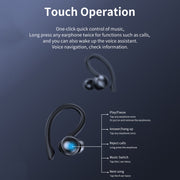 TWS Ear-Mounted LED Digital Display Noise Reduction Bluetooth Earphones With Power Bank Function(Black)