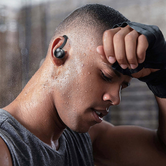TWS Ear-Mounted LED Digital Display Noise Reduction Bluetooth Earphones With Power Bank Function(Black)