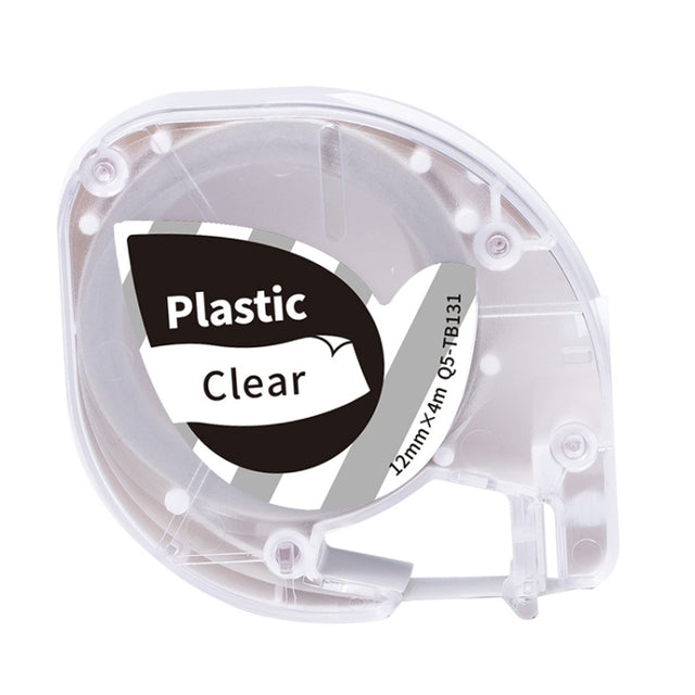 For Phomemo P12 / P12 Pro 12mm x 4m Consumables Label Ribbon, Style: Black Word On Transparent Synthetic Paper