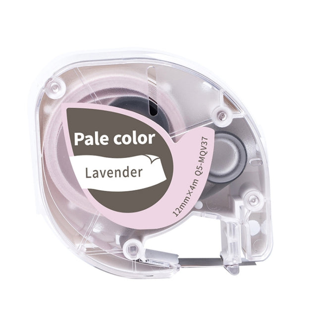 For Phomemo P12 / P12 Pro 12mm x 4m Consumables Label Ribbon, Style: Gray Word on Light Purple Thermal Transfer