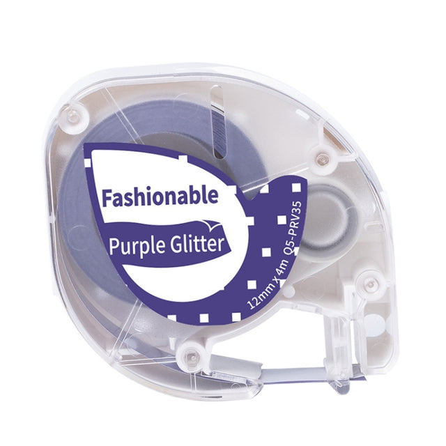 For Phomemo P12 / P12 Pro 12mm x 4m Consumables Label Ribbon, Style: White Word on Purple Thermal Transfer