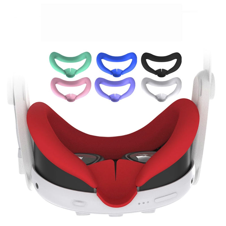 For Meta Quest 3 Silicone Face Cover Eye Mask with Nose Pad(Red)