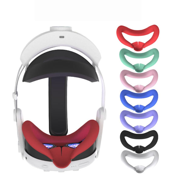 For Meta Quest 3 Silicone Face Cover Eye Mask with Nose Pad(Red)