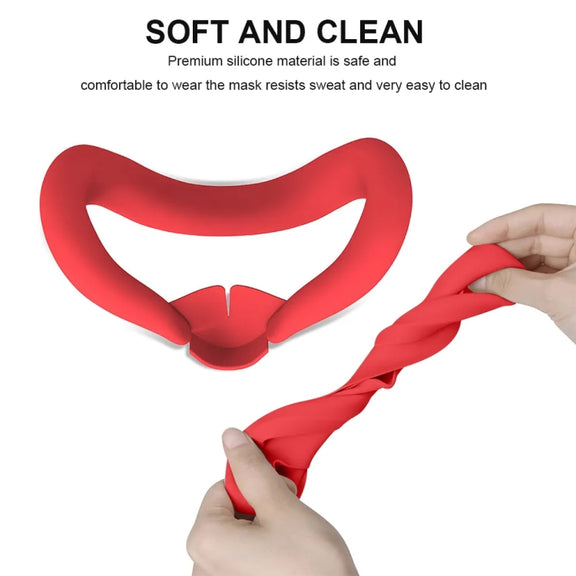 For Meta Quest 3 Silicone Face Cover Eye Mask with Nose Pad(Black)