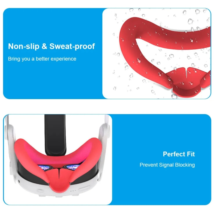 For Meta Quest 3 Silicone Face Cover Eye Mask with Nose Pad(White)