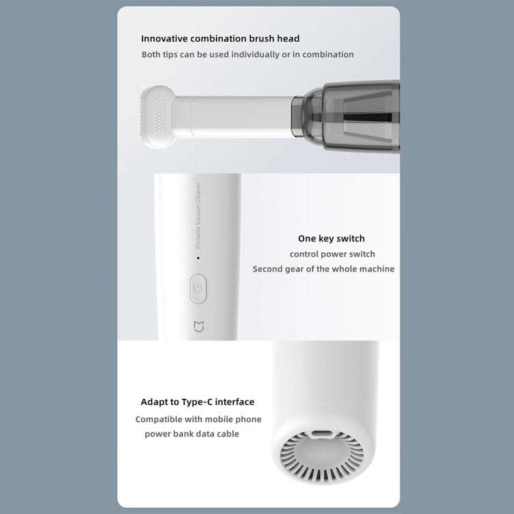Mini Portable Detachable Wireless Handheld Powerful Car Vacuum Cleaner, Style: Plastic Filter (White)