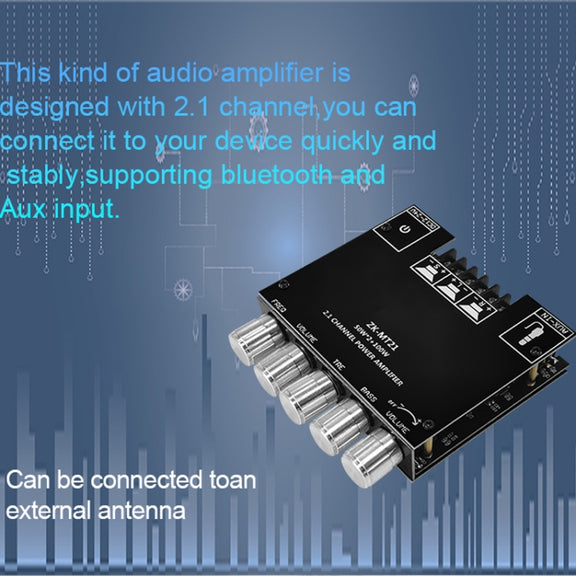 ZK-MT21 50W x 2+100W 2.1 Channel Bluetooth Digital Amplifier Module